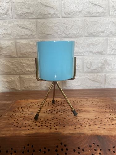 Beautiful Decorative Table Top Planter With Stand-Small - Blue